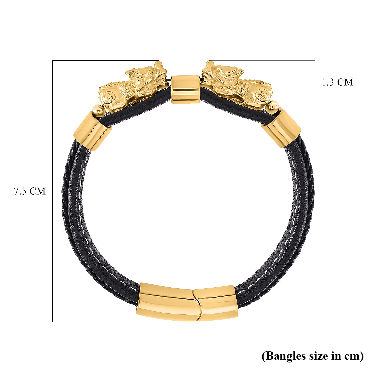 Genuine Leather Pixiu Bracelet (Size - 8)