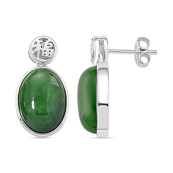 https://tjcuk.sirv.com/Products/81/4/8147487/Dyed-Green-Jade-Earring-with-Push-Back-in-Rhodium-Overlay-Sterling-Sil_8147487.jpg?w=342&h=342