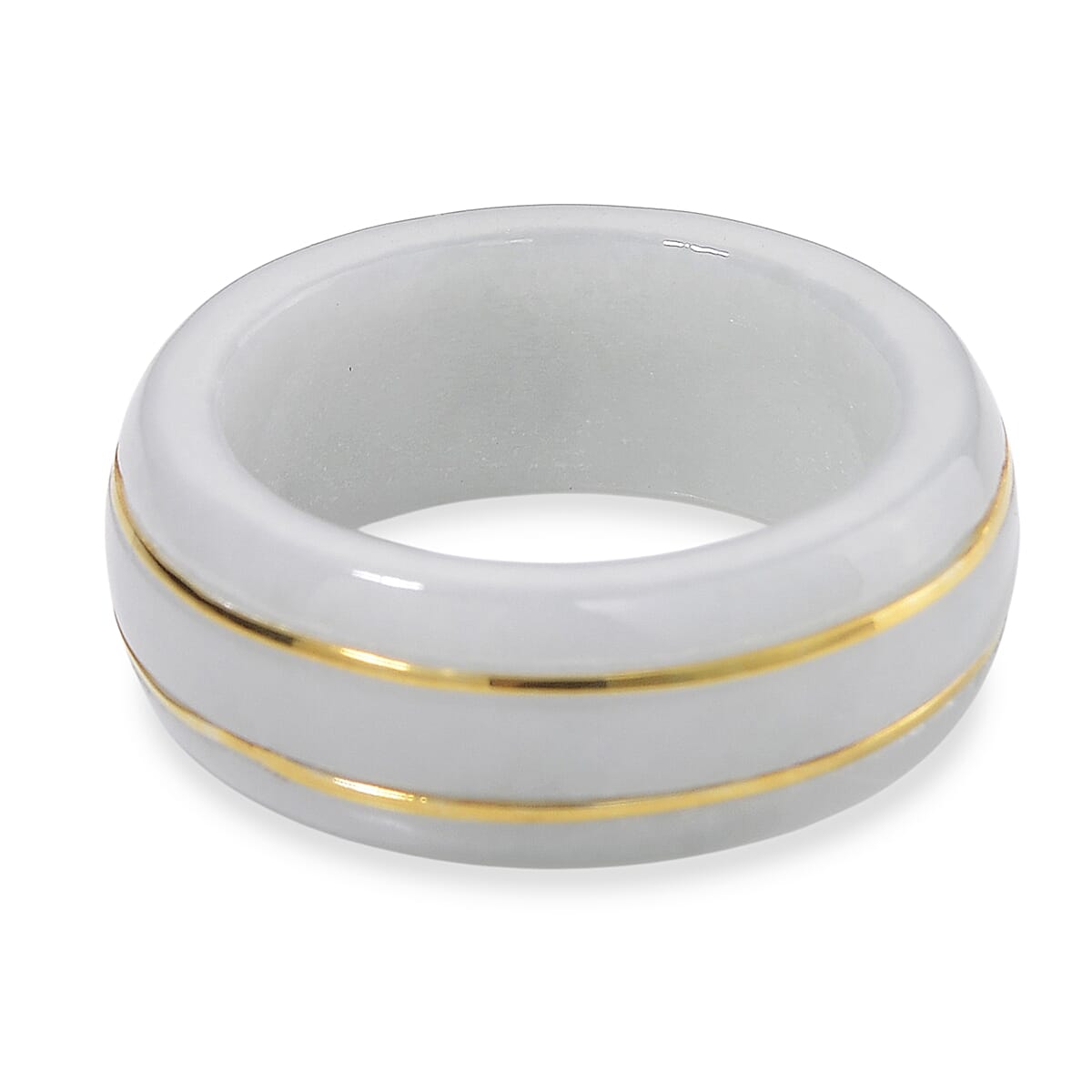 Natural Jade Ring in 18K Vermeil Yellow Gold Sterling Silver 26.70 Ct.
