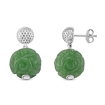 https://tjcuk.sirv.com/Products/81/4/8147721/Dyed-Green-Jade-Dangling-Earring-with-Push-Back-in-Rhodium-Overlay-Ste_8147721.jpg?w=342&h=342