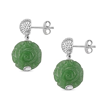 https://tjcuk.sirv.com/Products/81/4/8147721/Dyed-Green-Jade-Dangling-Earring-with-Push-Back-in-Rhodium-Overlay-Ste_8147721_3.jpg?w=342&h=342