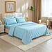 Homesmart Satin Vertical Stripe 6-Piece Double Bedding Set (incl. Duvet Cover, Fitted Sheet, 4 Pillowcases)