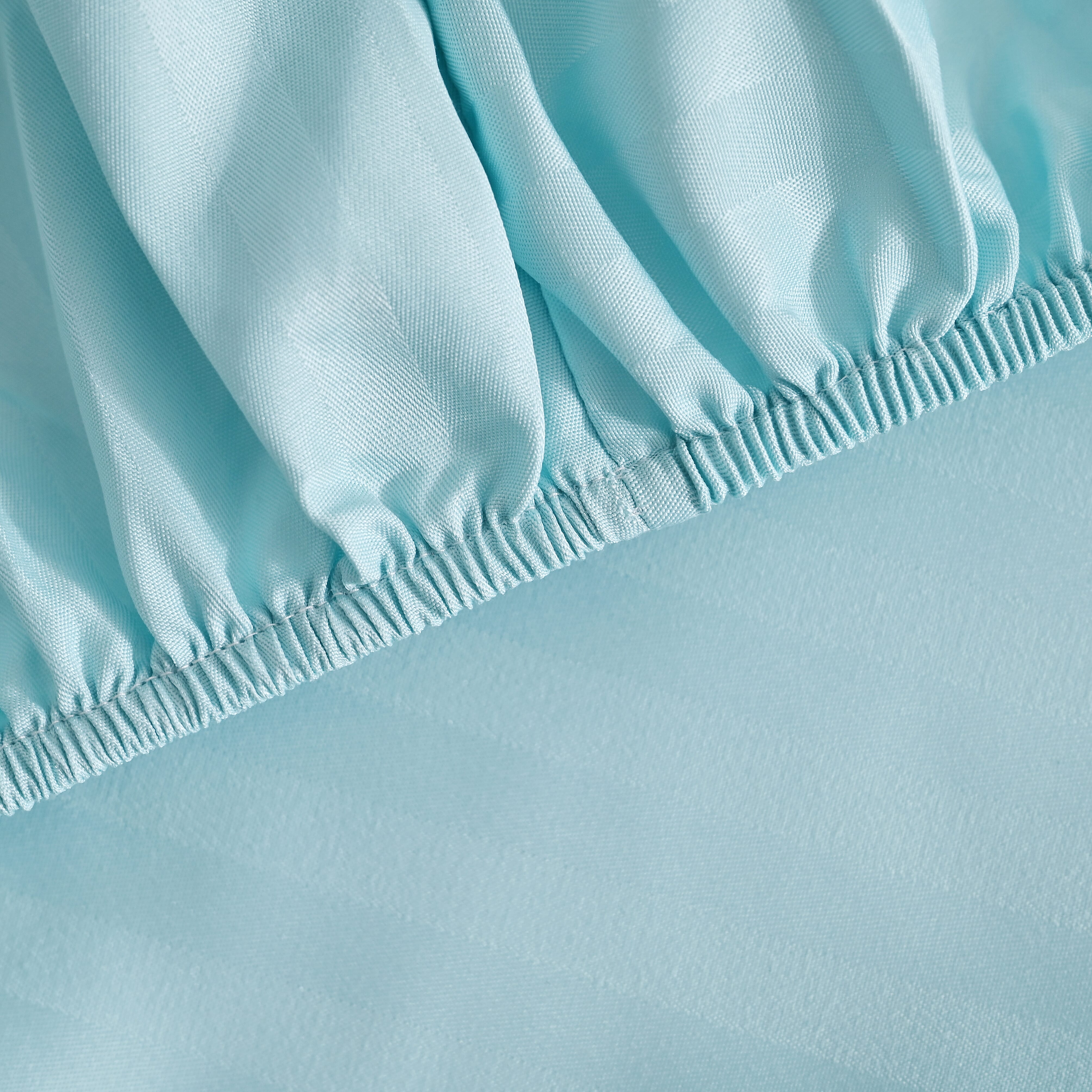 Homesmart Satin Vertical Stripe 6-Piece Double Bedding Set (incl. Duvet Cover, Fitted Sheet, 4 Pillowcases)