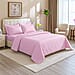 Homesmart Satin Vertical Stripe 6-Piece Double Bedding Set (incl. Duvet Cover, Fitted Sheet, 4 Pillowcases)