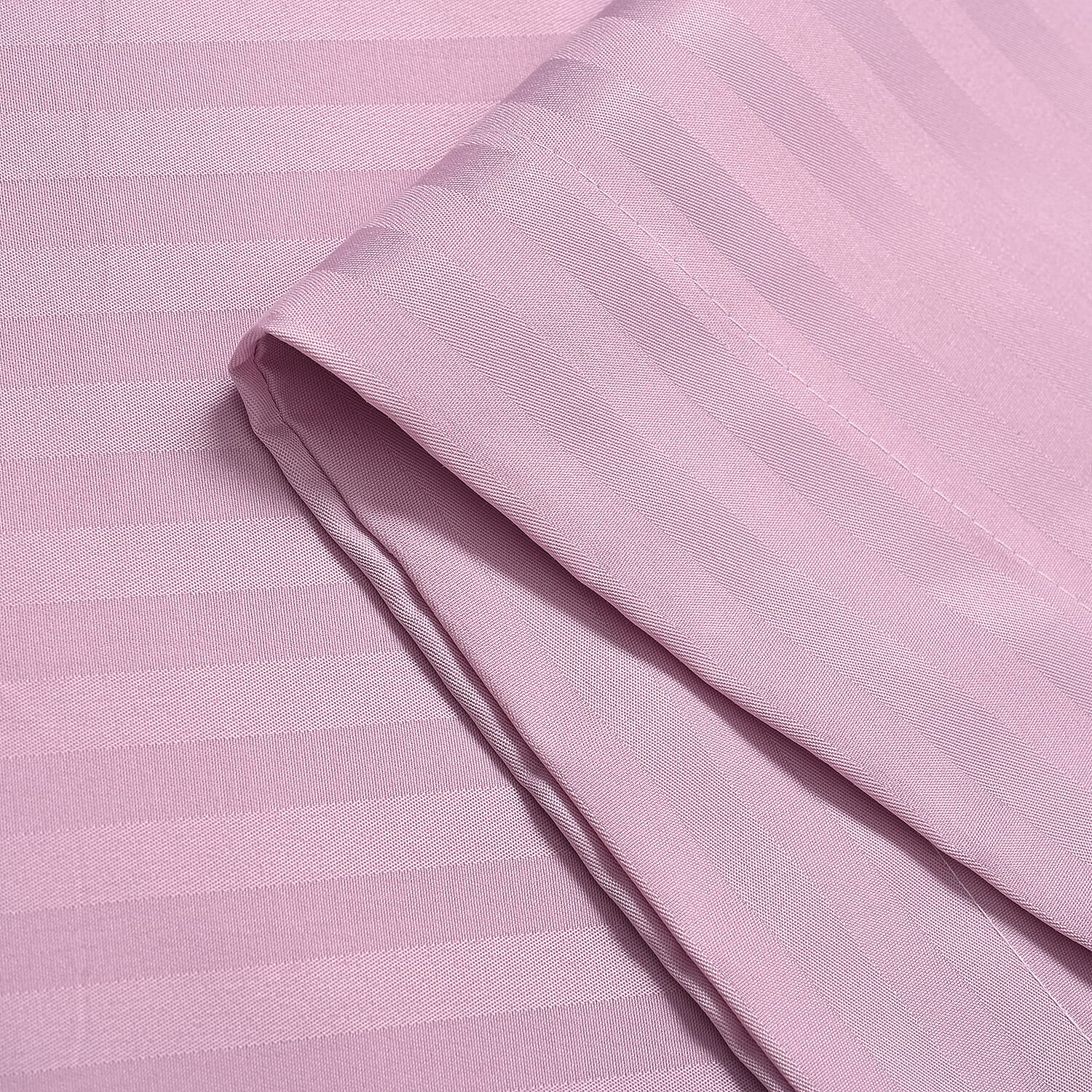 Homesmart Satin Vertical Stripe 6-Piece Double Bedding Set (incl. Duvet Cover, Fitted Sheet, 4 Pillowcases)