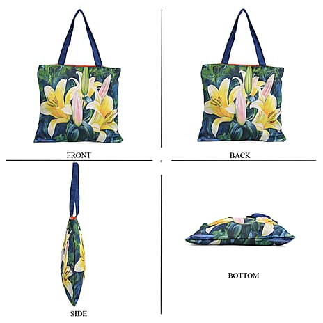 The Best Gifting offer - Designer Inspired Set of 6 Printed Reversible Zip Detail Tote Bags
