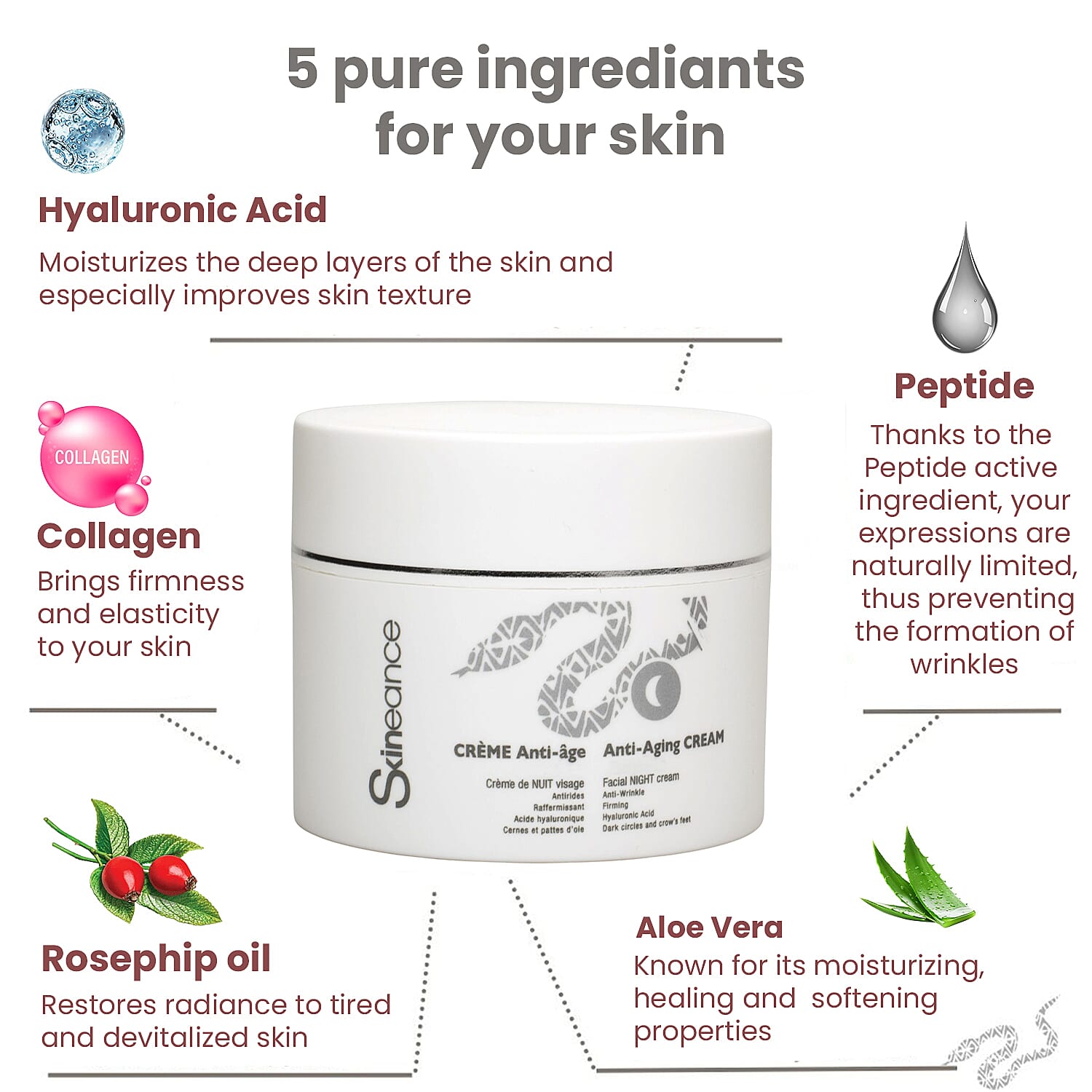 SKINEANCE Snake Venom Anti-Ageing Night Cream - 50ml