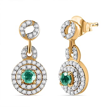 https://tjcuk.sirv.com/Products/81/4/8149171/Colombian-Emerald-White-Zircon-Earring-with-Push-Back-in-18K-Vermeil-Y_8149171.jpg?w=342&h=342