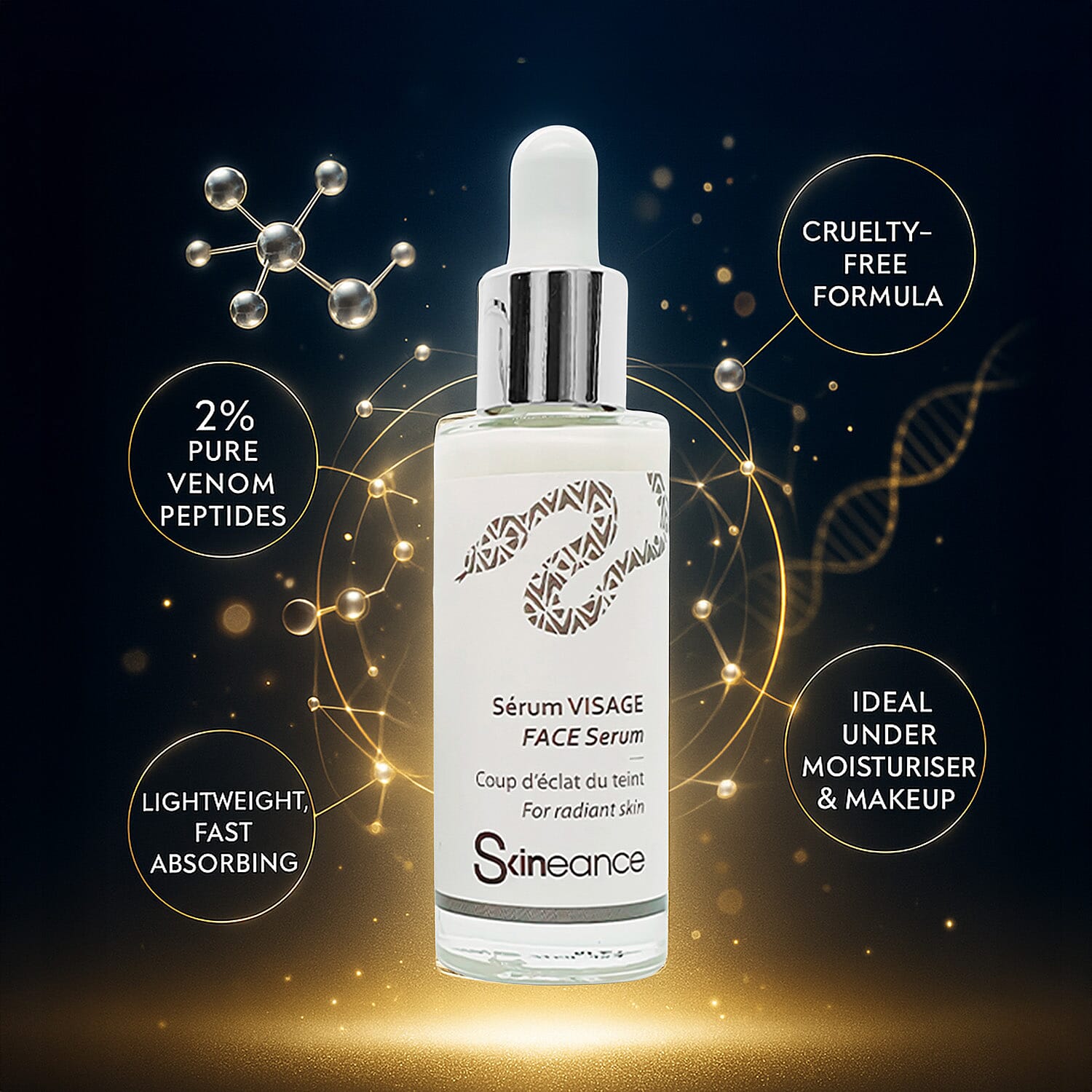 SKINEANCE Snake Venom Face Serum for Radiant Skin - 30ml