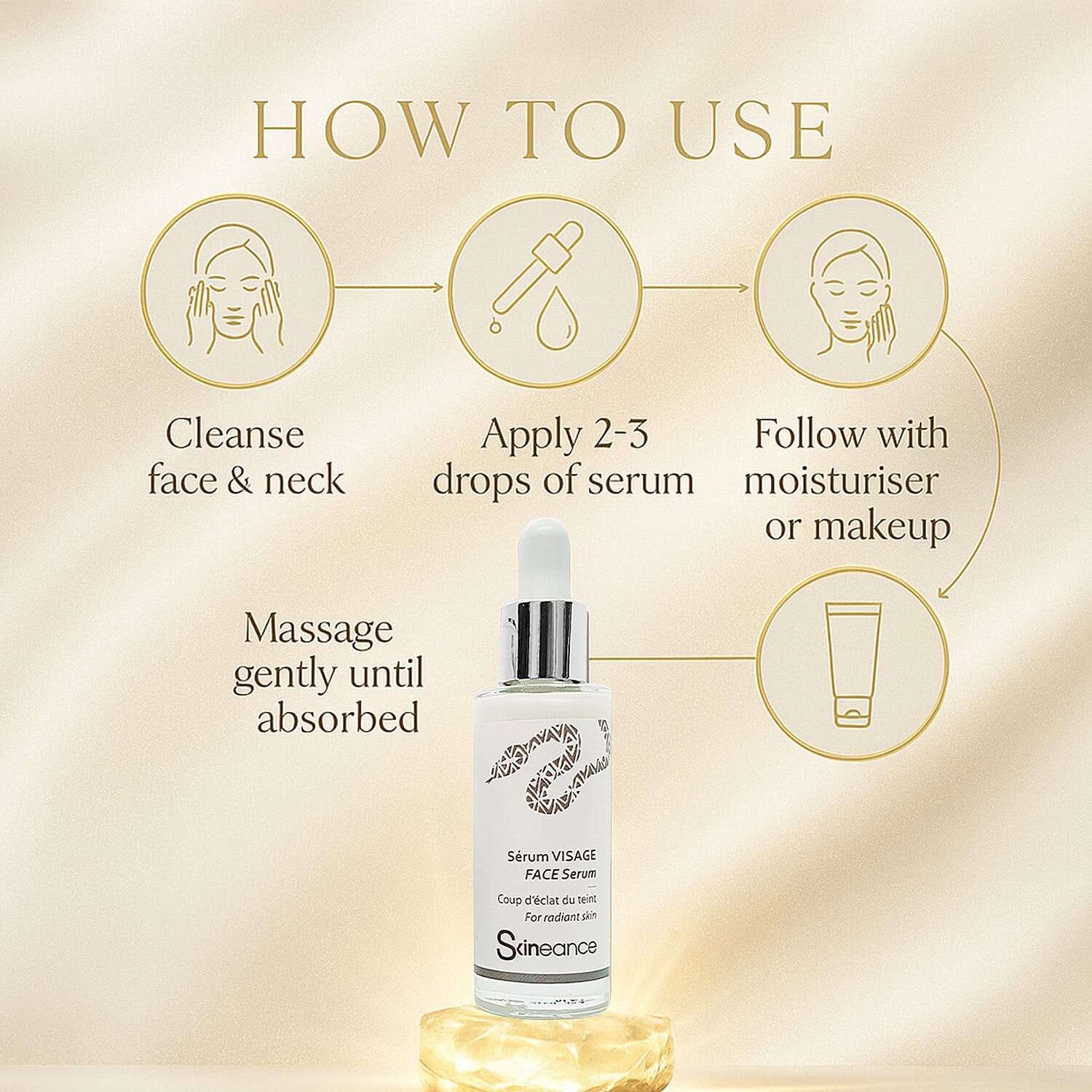 SKINEANCE Snake Venom Face Serum for Radiant Skin - 30ml