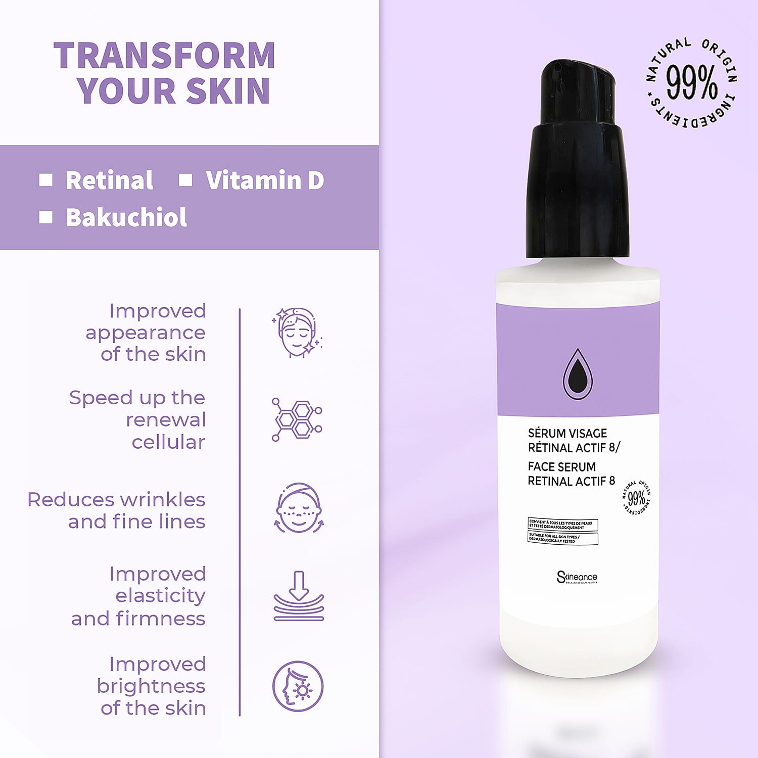 SKINEANCE Retinal Actif 8 Face Serum - 30ml