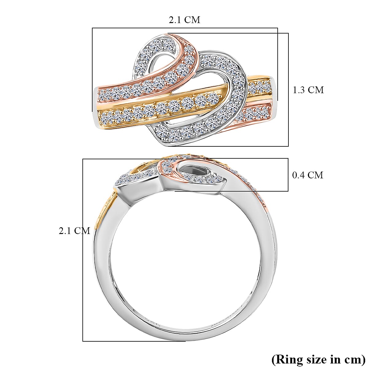 Luxuriant Diamond Lab Grown Diamond (SI-G-H) Ring in 18k Vermeil Yellow & Rose Gold Plated and Rhodium Overlay Sterling Silver 0.50 Ct. Luxuriant Diamond Lab Grown Diamond (SI-G-H) Ring in 18k Vermeil Yellow & Rose Gold Plated and Rhodium Overlay Sterling Silver 0.50 Ct.