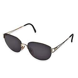 Dior Elegant Ladies Metal Cat Eye Sunglasses with Green Lenses