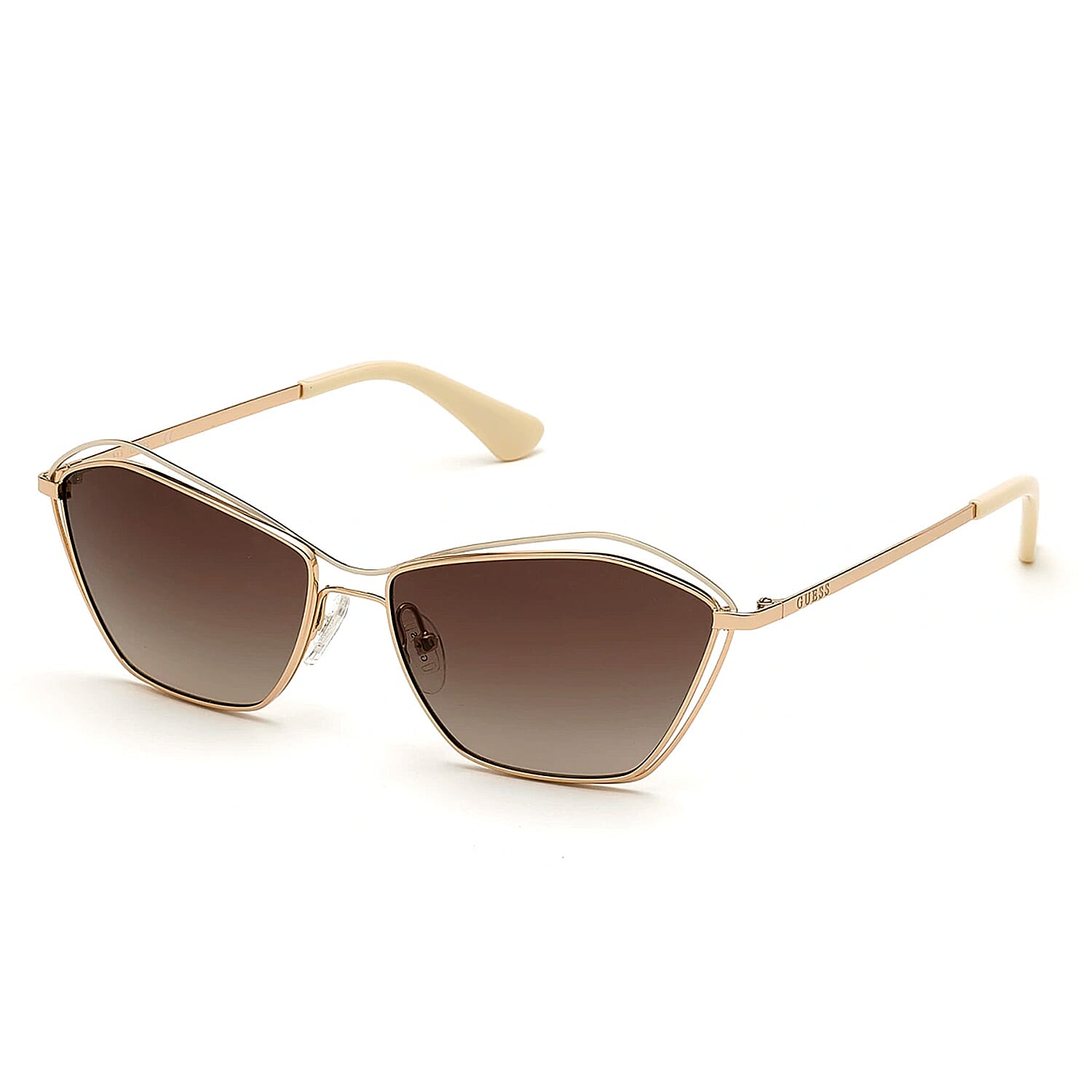 Guess Cat Eye Sunglasses with Rectangular Lenses - Gold