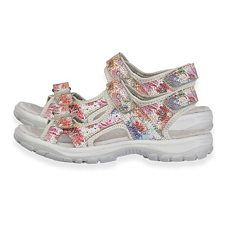 Mandy Ladies Leather Sporty Sandals with Adjustable Straps (Size 5) - Multi Grey