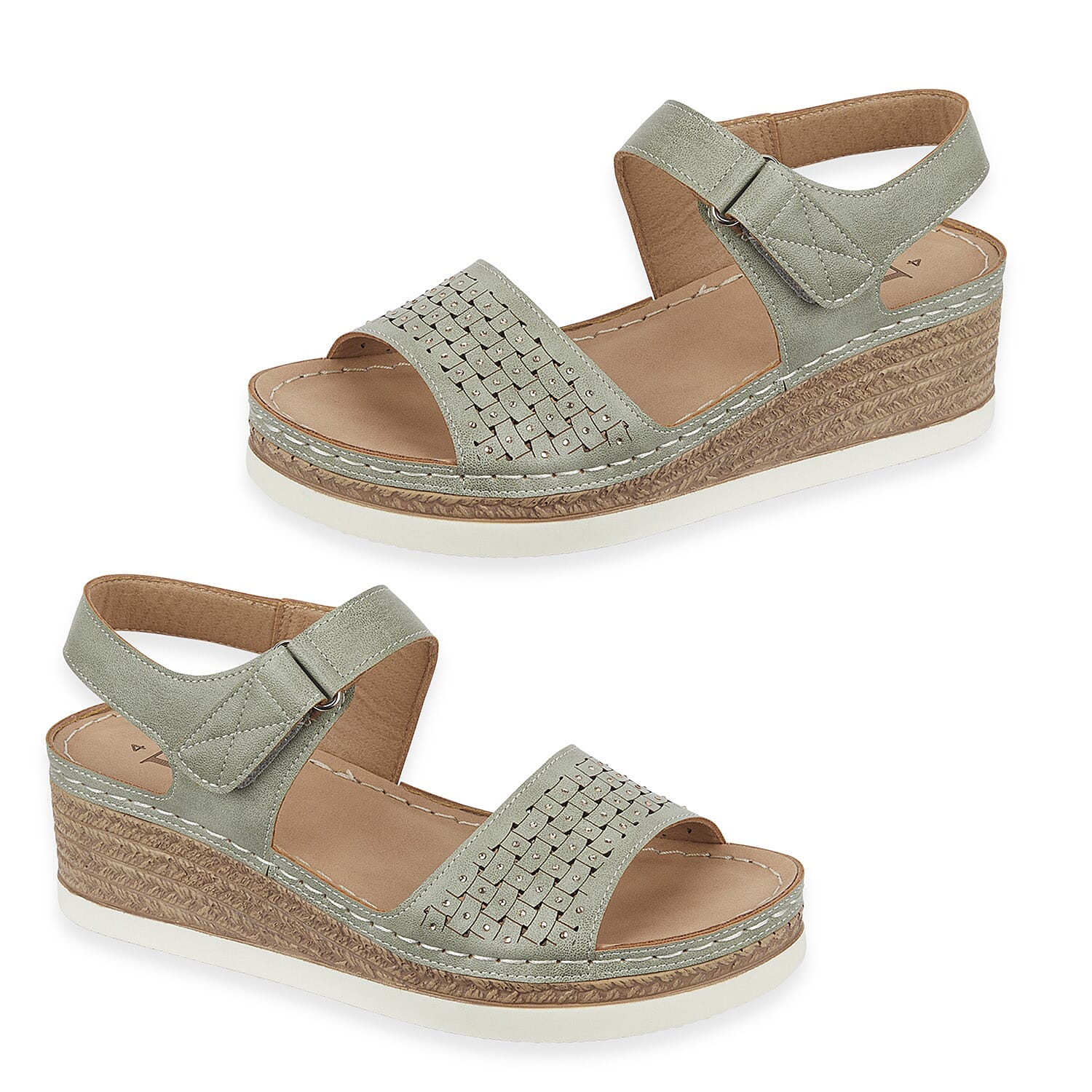 Tobago Womens Two-Strap Wedge Sandals