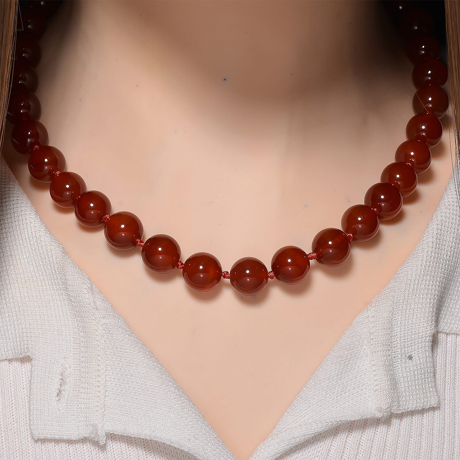 Ruby Agate Necklace (Size 18-2 Ext) with Lobster Clasp 380.00 Ct