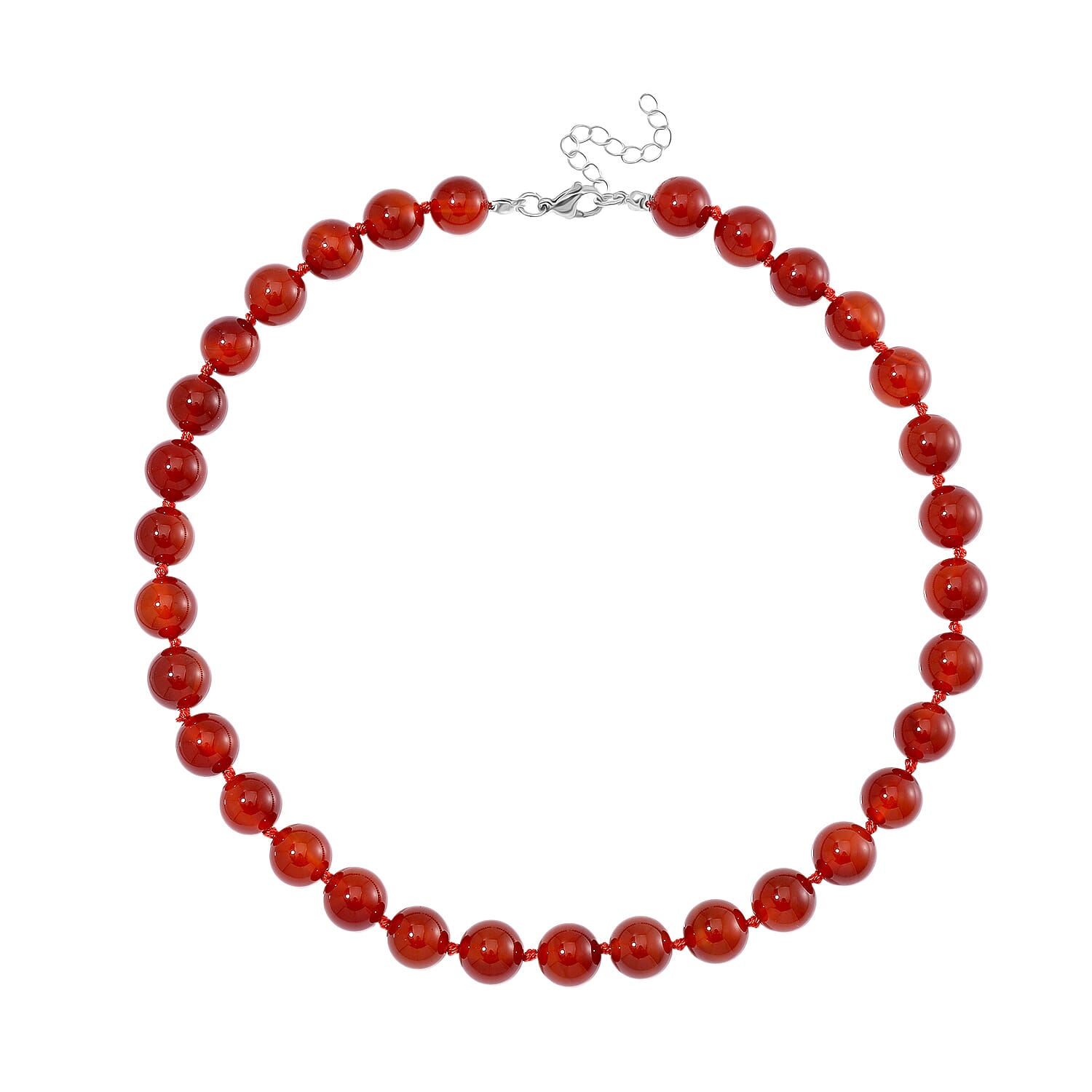 Ruby Agate Necklace (Size 18-2 Ext) with Lobster Clasp 380.00 Ct