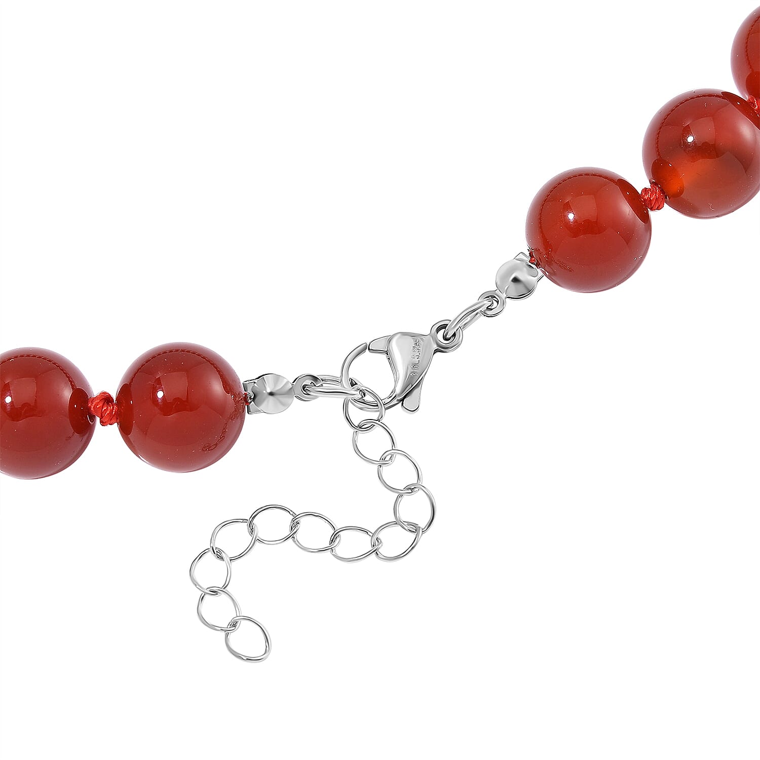 Ruby Agate Necklace (Size 18-2 Ext) with Lobster Clasp 380.00 Ct