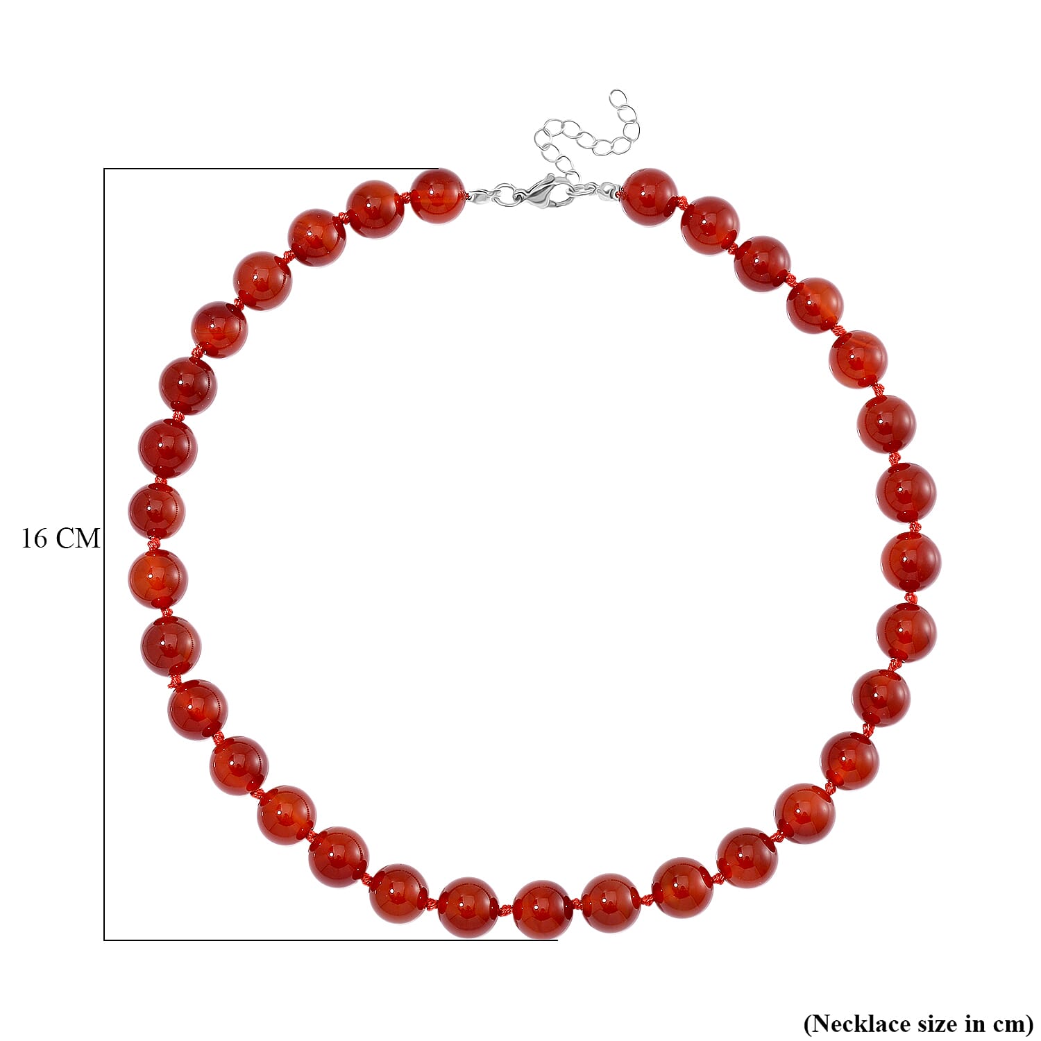 Ruby Agate Necklace (Size 18-2 Ext) with Lobster Clasp 380.00 Ct