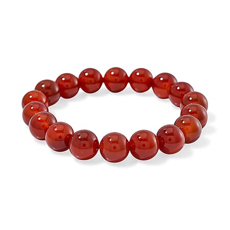 Ruby Agate Beads Bracelet (Size 7.5 Stretchable) 210.00 Ct.