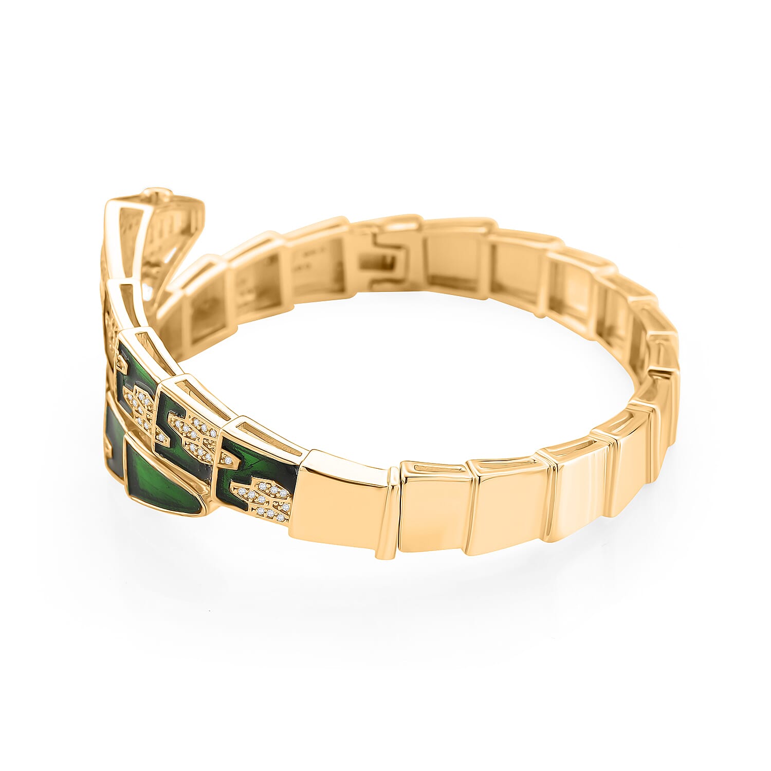 Designer inspired -White Cubic Zirconia Serpent Bangle