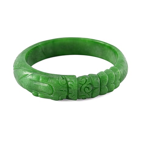 Pixiu Green Jade Stone Bangle (Size 7.5) 240.00 Ct.