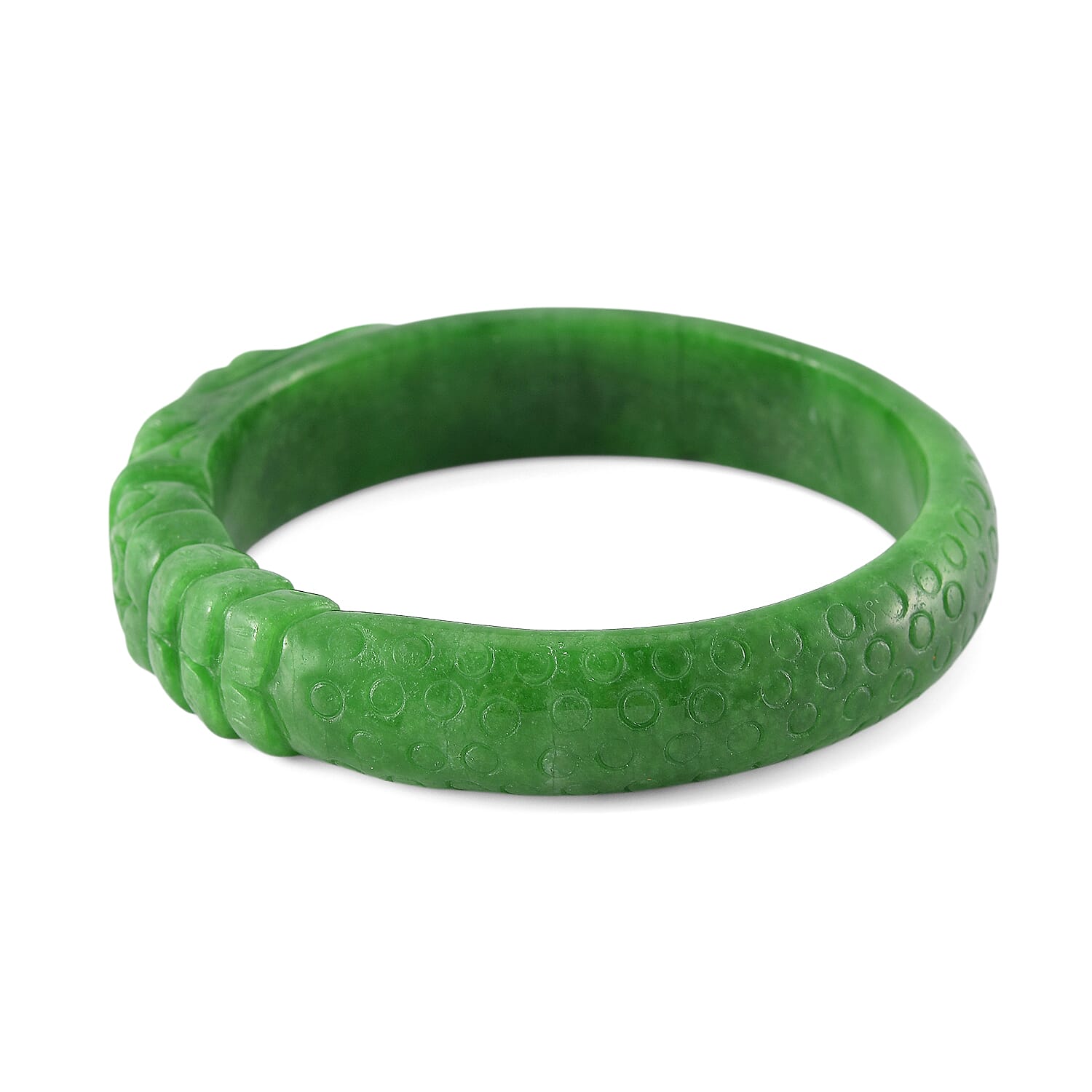 Pixiu Green Jade Stone Bangle (Size 7.5) 240.00 Ct.