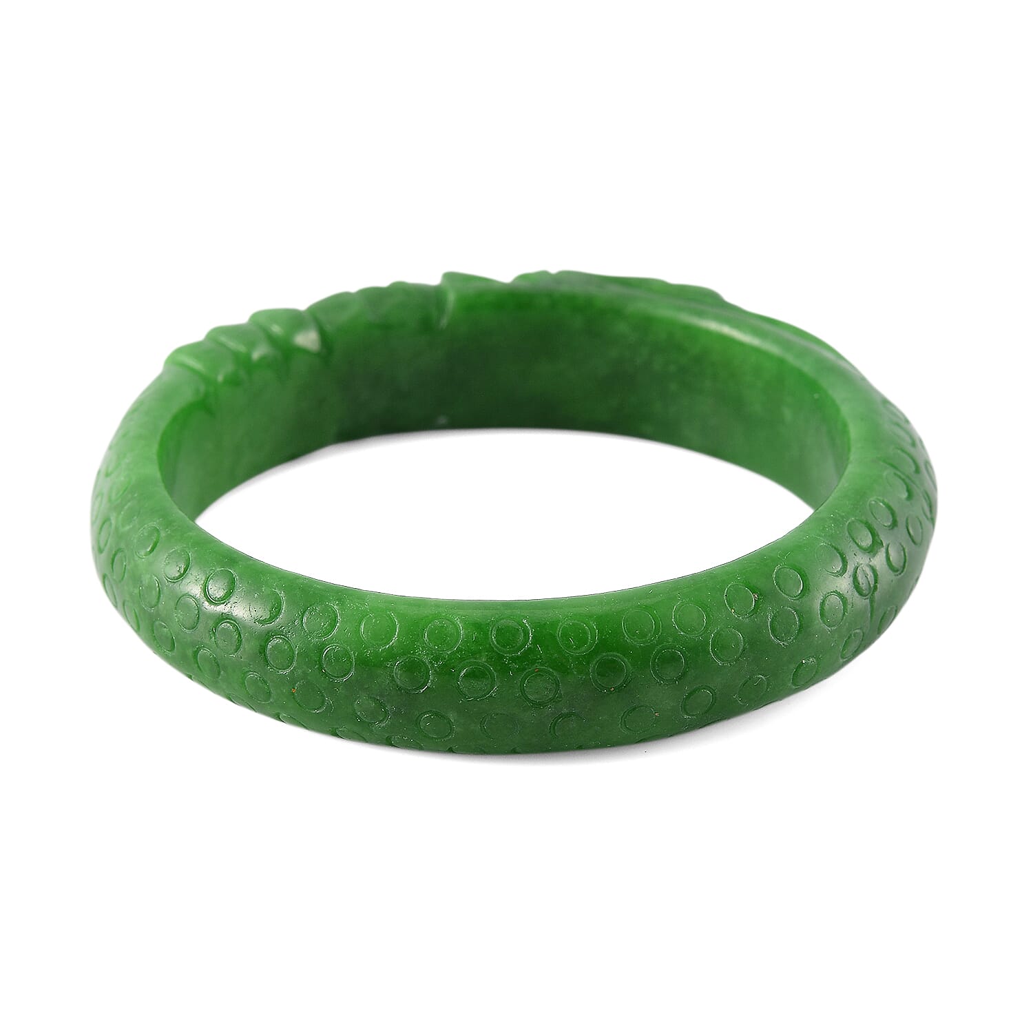 Pixiu Green Jade Stone Bangle (Size 7.5) 240.00 Ct.