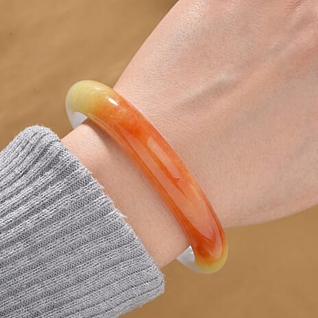 Black Friday Mega Deal - Bi Colour Jadeite Jade Bangle (Size 8) 250.00 Ct.