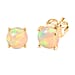 Ethiopian Opal Solitaire Stud Push Post Earring in 18K Yellow Gold Plated Sterling Silver 1.17 Ct.