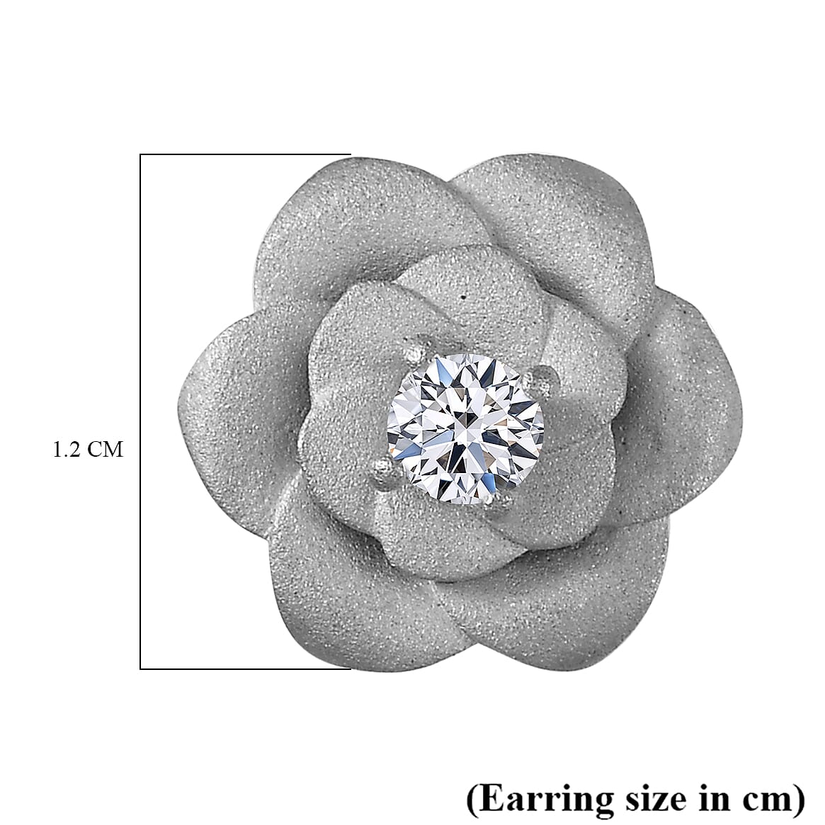 Luxuriant Lab Grown Diamond (SIG/H) Floral Stud Push Back Earrings in Sterling Silver
