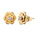 LUXURIANT Lab Grown Diamond Floral Solitaire Push Back Earrings in 18K Vermeil Rose Gold Plated Sterling Silver (SI G/H)