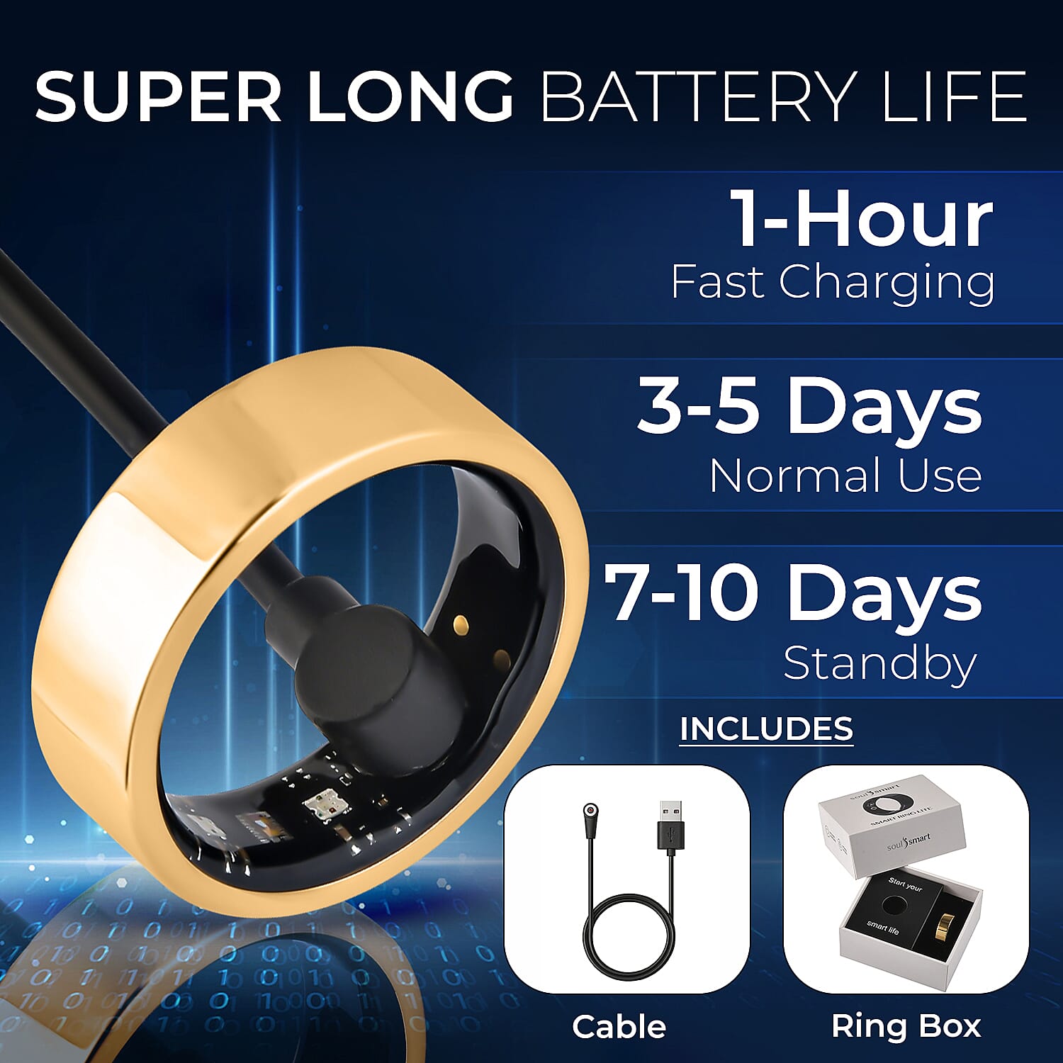 Soul Smart - Stainless Steel Smart RingV1- IP68 Waterproof Multi-Function Health & Fitness Tracker