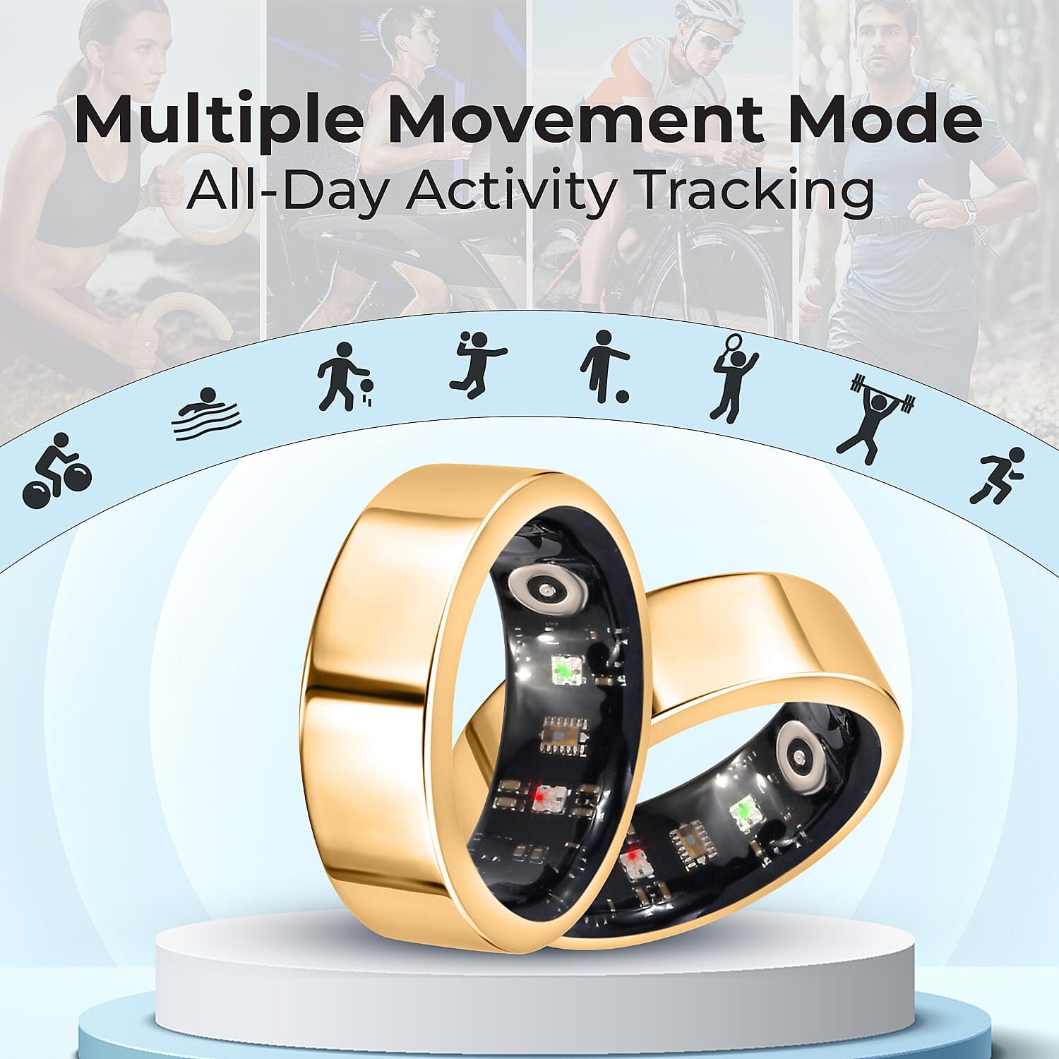 Soul Smart - Stainless Steel Smart RingV1- IP68 Waterproof Multi-Function Health & Fitness Tracker