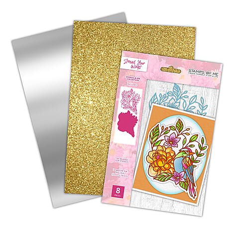 "EXCLUSIVE TO IDEAL WORLD  STENCIL DIE AND PAPER COLLECTION - SPREAD YOUR WINGS