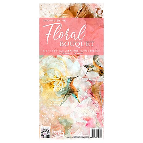 FLORAL BOUQUET 8.5 X 18CM 8 DESIGNS 16 PAGES 300GSM