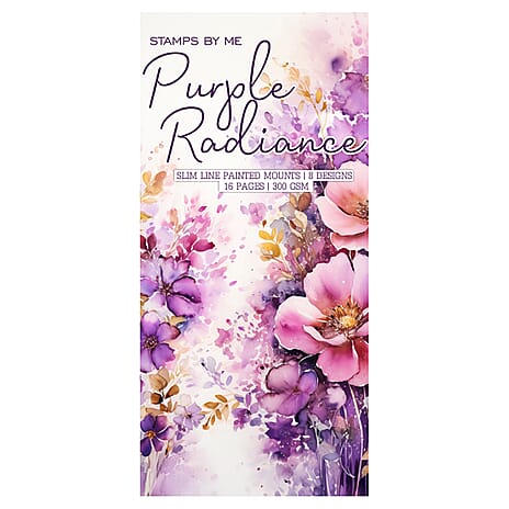 PURPLE RADIANCE 8.5 X 18CM 8 DESIGNS 16 PAGES 300GSM