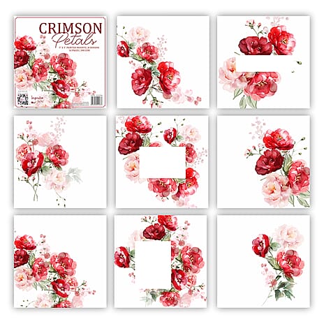 CRIMSON PETALS 5 X 5 8 DESINGS 16 PAGES 300GSM
