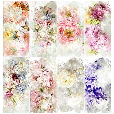 FRACTURED FLORA 5 X 5 8 DESIGNS 16 PAGES 300GSM