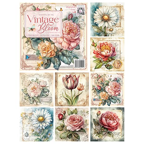 VINTAGE BLOOM  5 X 5 8 DESIGNS 16 PAGES 300GSM
