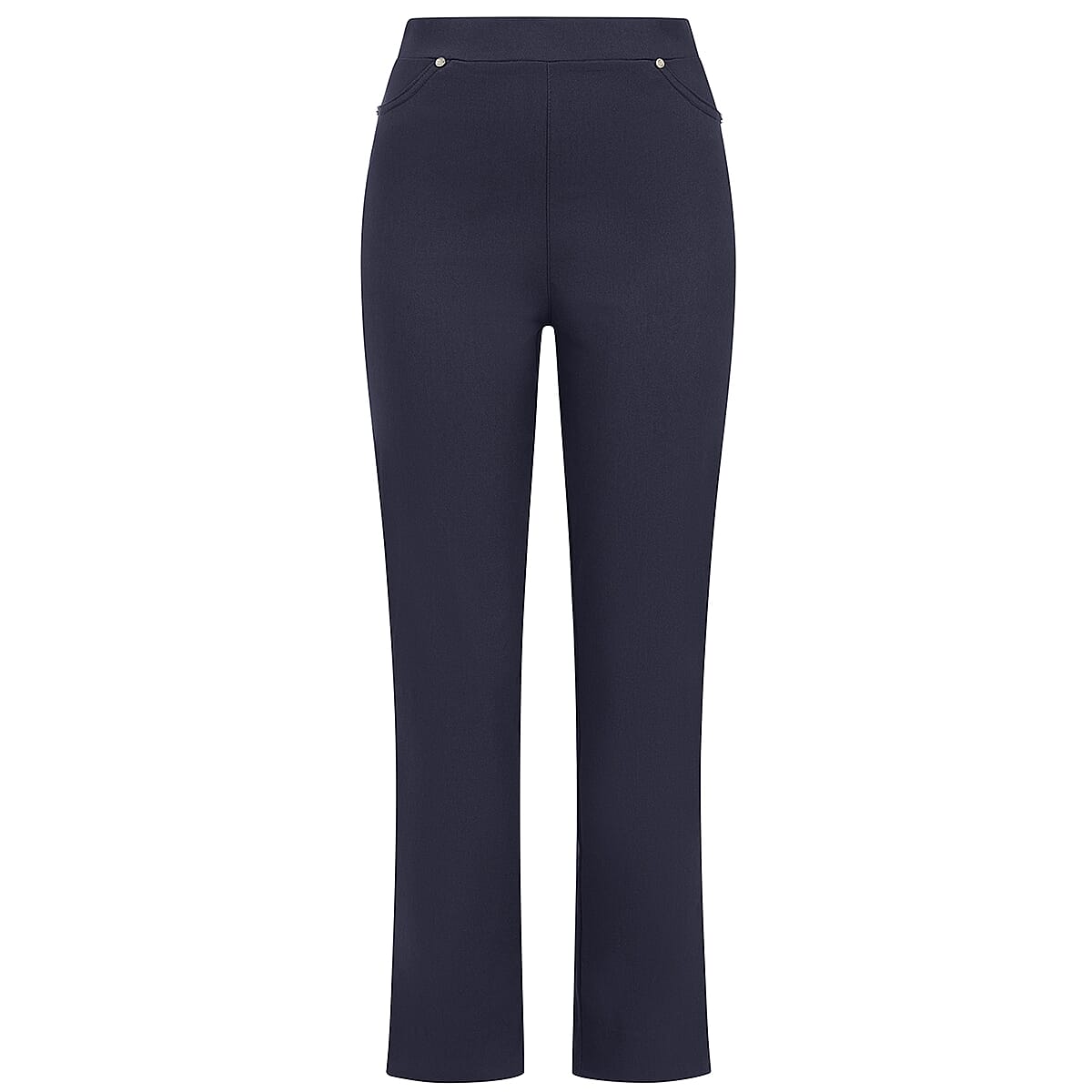 Classic Jean-Style Viscose Stretch Trousers (Size 20) - Navy