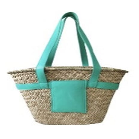 Straw Tote Bag - Green