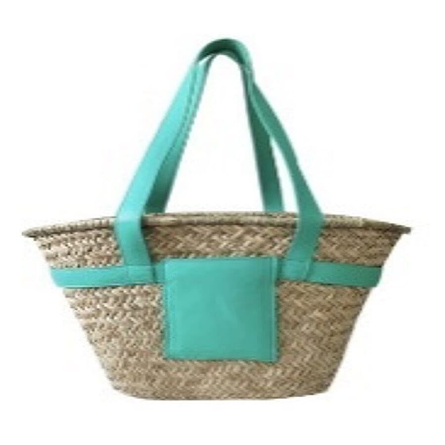 Straw Tote Bag - Green