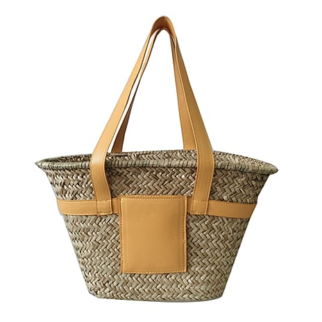 Straw Tote Bag - Yellow