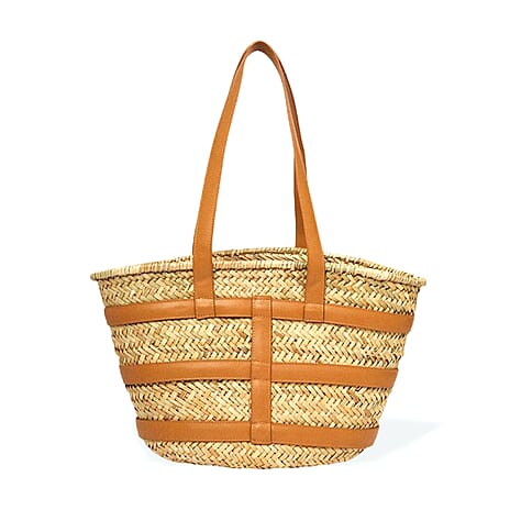 Straw Tote Bag - Tan