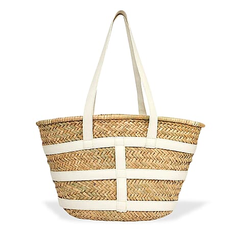 Straw Tote Bag - White