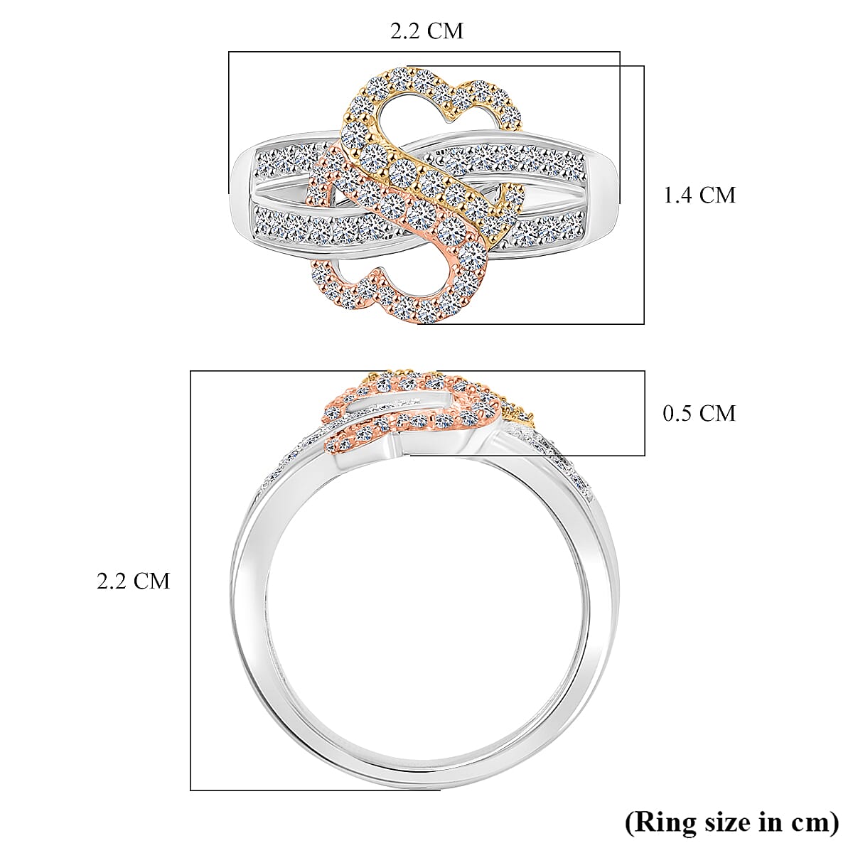 Luxuriant Diamond Lab Grown Diamond (SI-G-H) Ring in 18K Vermeil & Rose Gold Plated and Rhodium Ovelay Sterling Silver Luxuriant Diamond Lab Grown Diamond (SI-G-H) Ring in 18K Vermeil & Rose Gold Plated and Rhodium Ovelay Sterling Silver