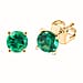 D'joy Lab Grown Emerald Solitaire Stud Push Post Earring in Yellow Gold Plated Sterling Silver 0.97 Ct.