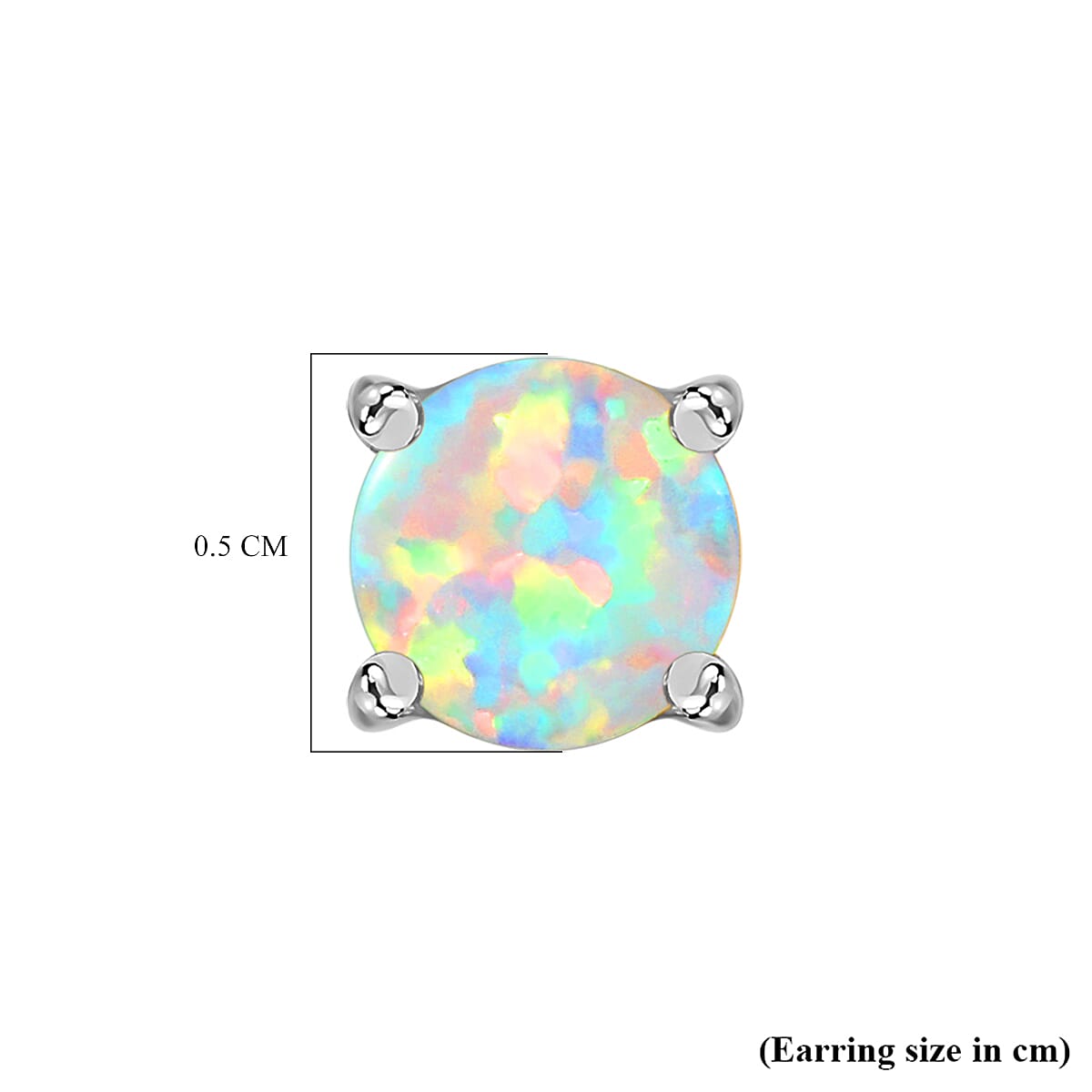 Synthetic Milky Opal Earring with Push Back in Sterling Silver